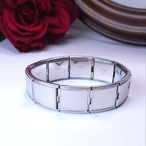 JHD Stainless Steel Large Picture Italian Charm Stretch Bracelet Family Pictures